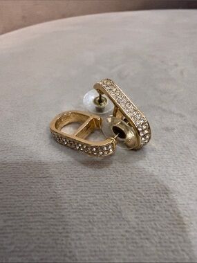 Park Lane Gold Crystal Pavé Hoop Earrings